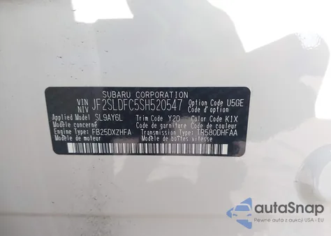 2025 Subaru Forester Sport из США, поврежденный, VIN JF2SLDFC5SH520547